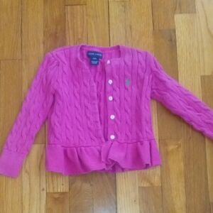 girl 3t pink Ralph Lauren cardigan